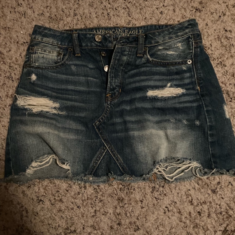 AE denim mini skirt.
